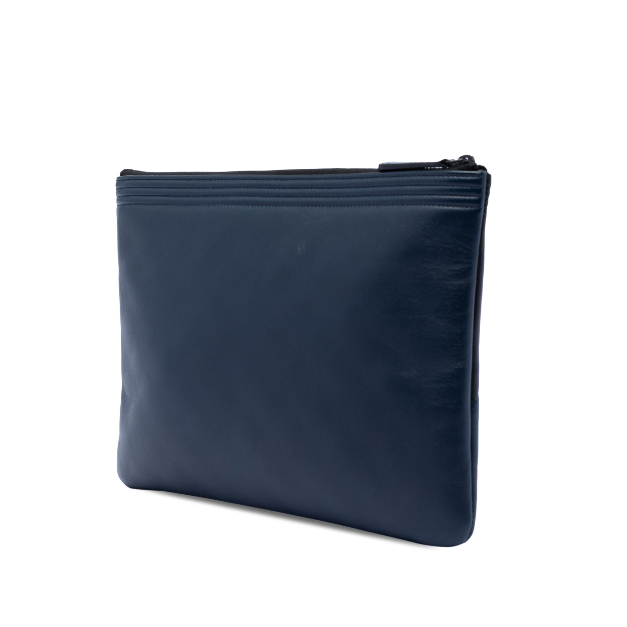 Medium Bicolor Lambskin Boy O Case Clutch