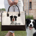 Bolsa de lona personalizada de dibujos animados de perros con forro para el nombre Regalo de cumpleaños de picnic de viaje para dueños de perros
