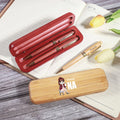 Set de bolígrafo y estuche de madera personalizados con nombre y cargo para médicos y enfermeras