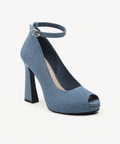 PowerWalk Peep-toe Heeled Pump - Denim Blue / US 11 | EU 42.5 | UK 9