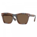 Burberry Plaid-Patterned Frame Sunglasses — Brown