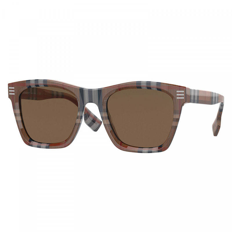 Burberry Plaid-Patterned Frame Sunglasses — Brown