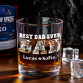 Fotos Personalizadas 10 oz Old Fashioned Rock Whiskey Glass con 1-12 Nombres Día del Padre Cumpleaños Regalo para Hombres