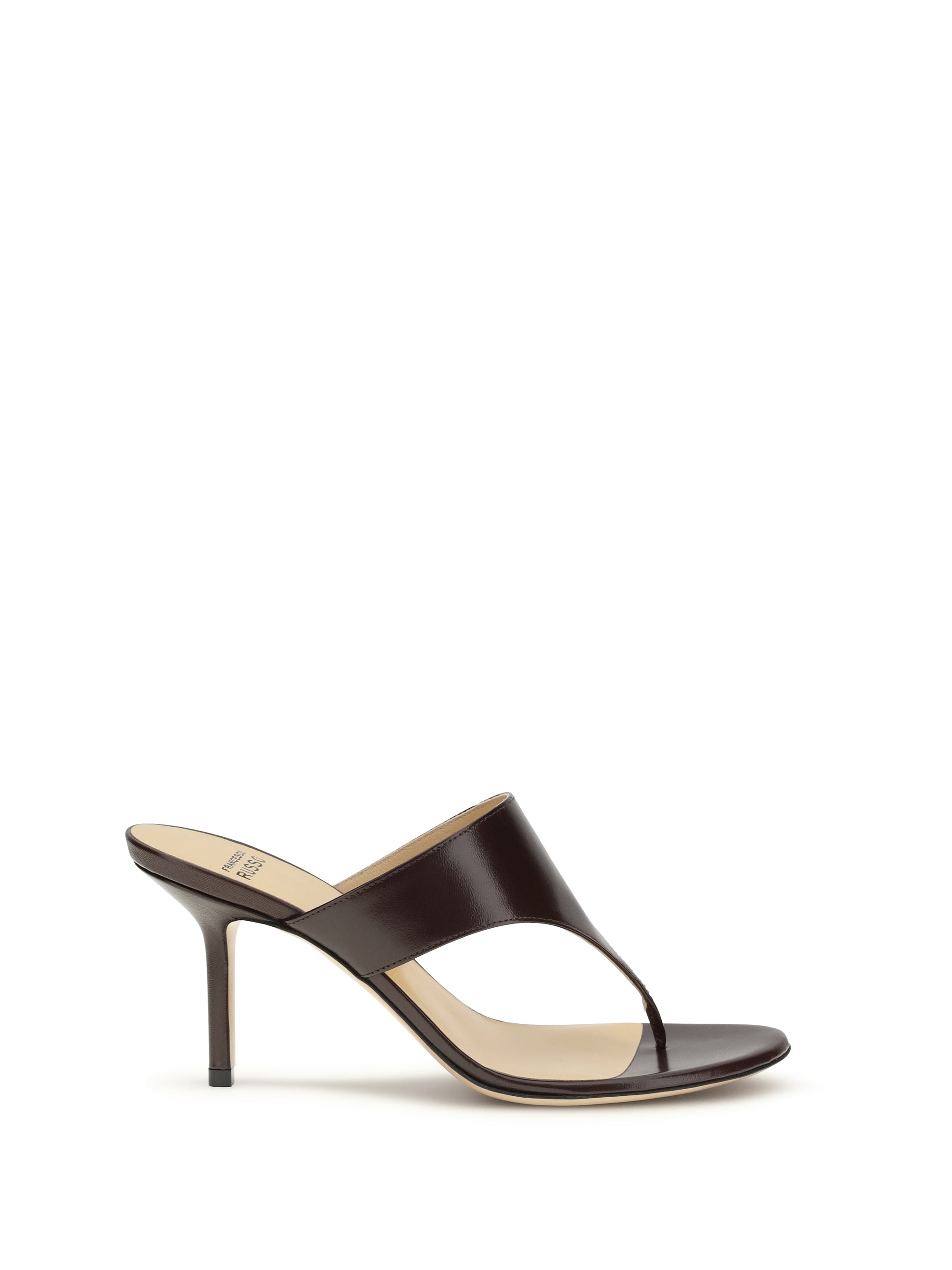 Francesco Russo Stiletto Heel Thong Thong Sandal — Bordeaux