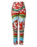 Women's Multicolor Geometric Pattern Straight Pants
