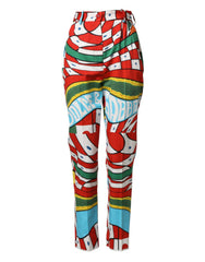Women's Multicolor Geometric Pattern Straight Pants