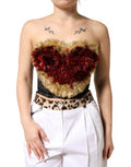 Women's Black Gold Heart Bustier Corset Tinsel Top And Red Co+19+pa