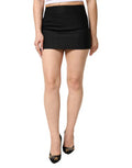 Women's Black Cotton Pencil Cut High Waist Mini Skirt Co+vi