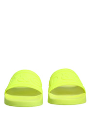 Men's Green Rubber Slides Sandals Beachwear Shoes Tu+termoplastic
