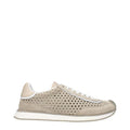 Men's Beige Fabric Low Top Sneakers