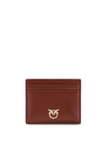 Pinko Shiny Leather Card Case — Red