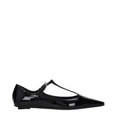 Women's Black Leather Ballet Flats