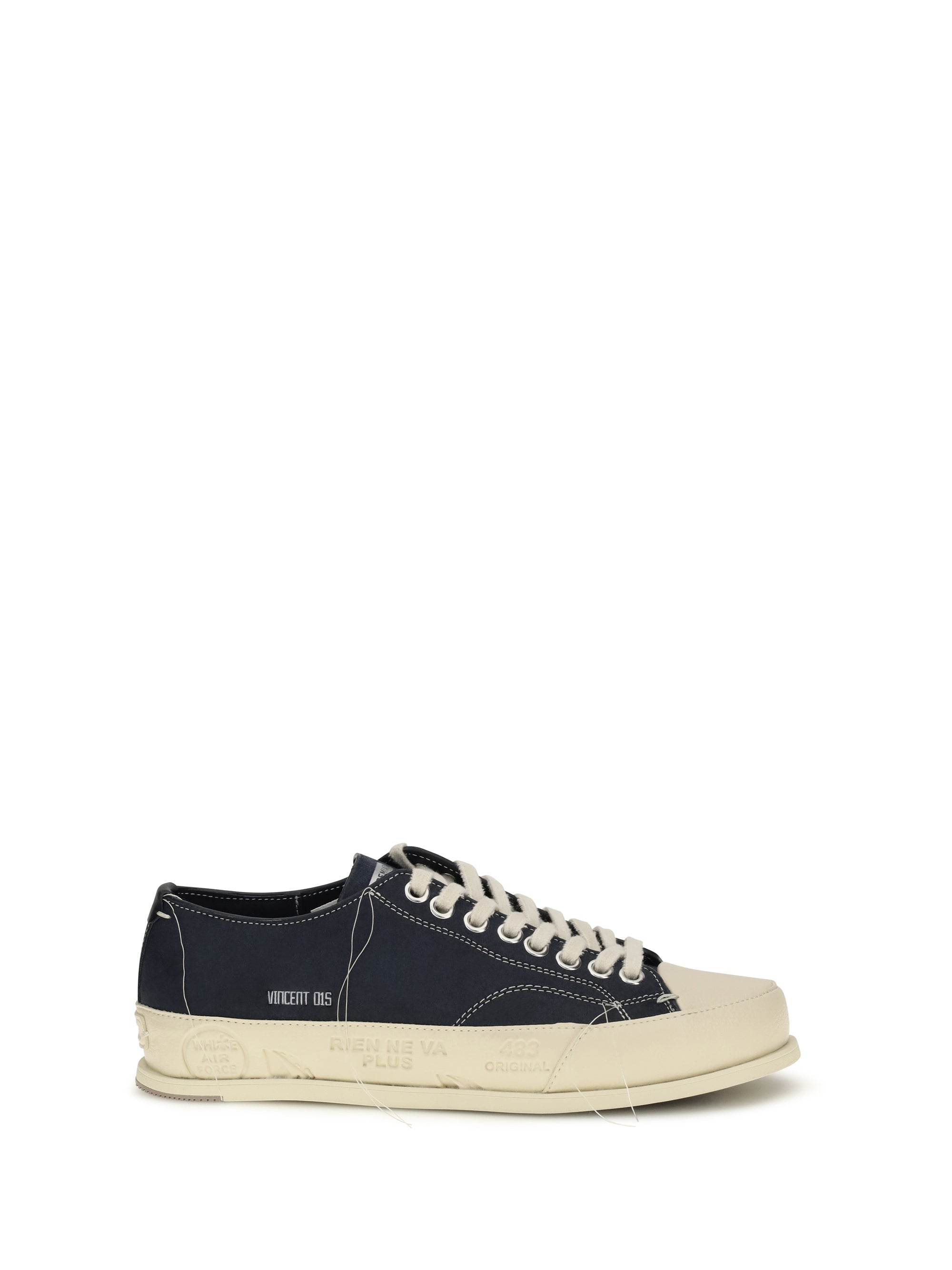 Premiata Calf Leather Low-Top Sneakers — Navy