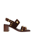 Women's Brown Leather Strap-On Sandals