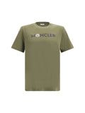 Moncler Logo-Embroidered Cotton Jersey T-Shirt — Green