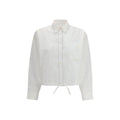 Women's White Cotton Shortsleeve Shirt