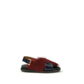 Women's Multicolor Calf Leather Bos Taurus Flat Sandals