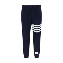 Men's Blue Cotton Casual Pants