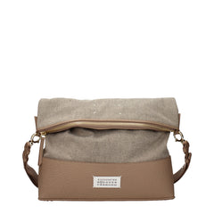 Women's Beige Fabric Shoulder Bag