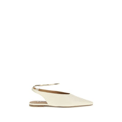 Women's Beige Goatskin Ballet Flats