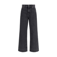Women's Black Cotton High-Waisted Jean Clothing