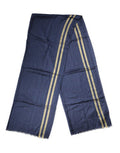 Women's Blue Cashmere Neck Wrap Shawl Fringes Scarf Co+se+ws