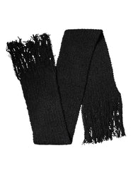 Women's Black Cashmere Knit Shawl Fringes Scarf Se+ws
