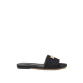 Women's Black Polyester Slippers