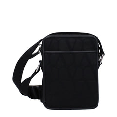 Men's Black Fabric Crossbody Bag