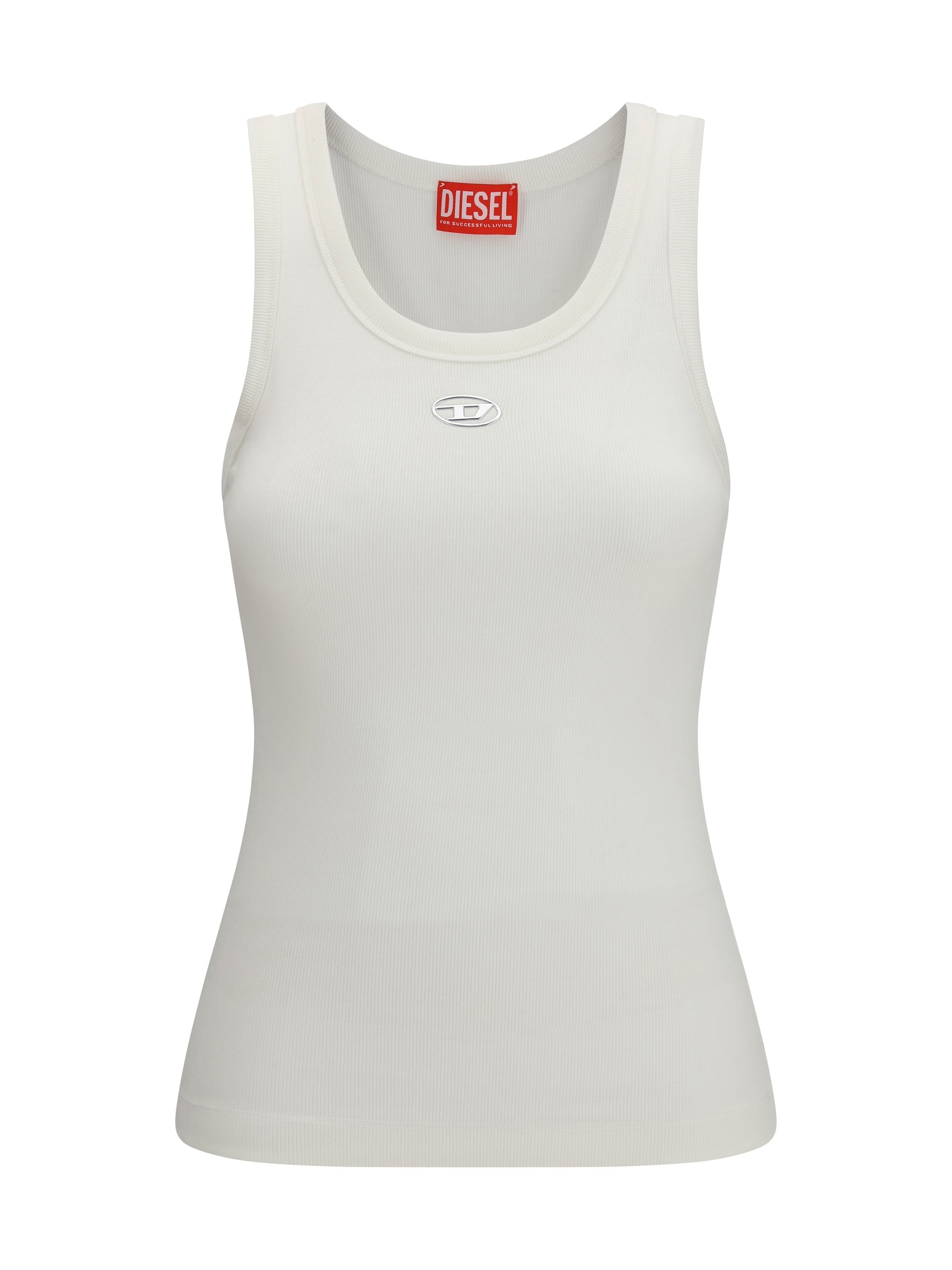 Diesel Ribbed Cotton-Elastane Tank Top — White