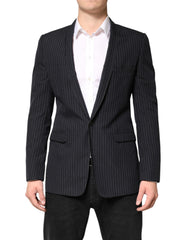 Men's Black Stripes 1 Button Suit Jacket Blazer