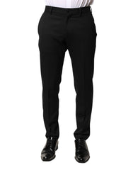 Men's Wool Dress Trousers Black