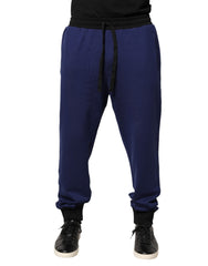 Men's Cotton Mid-Waist Joggers Blue
