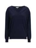 Malo Cashmere V-Neck Sweater — Navy