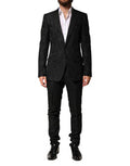Men's Black Brocade Single Breasted 2 Piece Suit 57+pa+pl