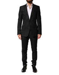 Men's Black Brocade Single Breasted 2 Piece Suit 57+pa+pl