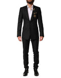 Men's Black Embellished Single Breasted 2 Pc Suit