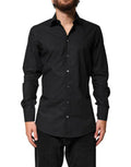 Black Gold Cotton Men Dress Formal Shirt