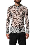 Men's White Dg Logo Long Sleeves Turtleneck Top Black And 08+pa