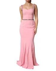Unisex Embellished Mermaid Gown Pink