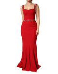 Women's Embellished Sheath-Mermaid Gown Red