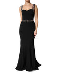 Women's Black Embellished Sheath Mermaidgown Dress 46+03+vi