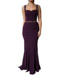Women's Embellished Sheath Mermaid Gown Purple