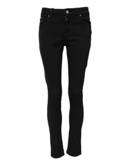 Women's Black Cotton Casual Skinny Denim Jeans Spandex Clothing
