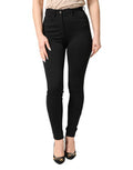 Women's Black Nylon Stretch Skinny High Waist Pants 05+pa