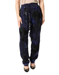 Women's Sequined Tapered Trousers Navy Viscose