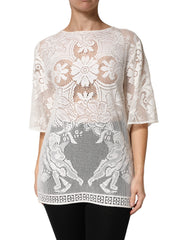 Women's White Embroidery Lace Cotton Blouse Top Co+pa