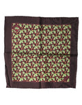 Men's Brown Cactus Print Square Handkerchief Scarf