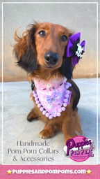 Cute Pink Ghosts! Halloween Pompom Dog Bandana