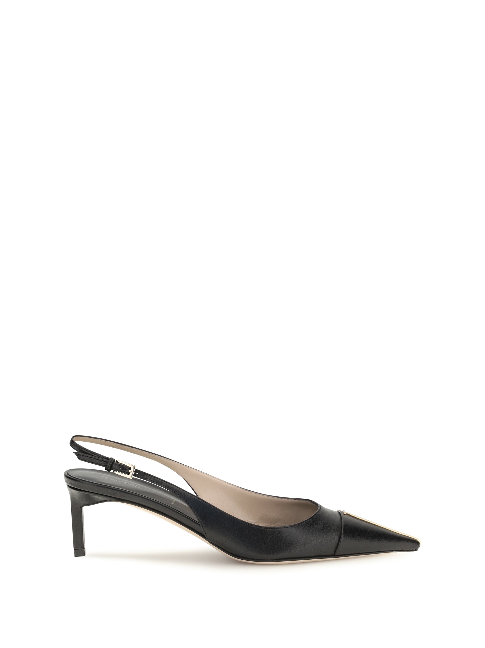 Tom Ford Leather Slingback Slingback Heel — Black
